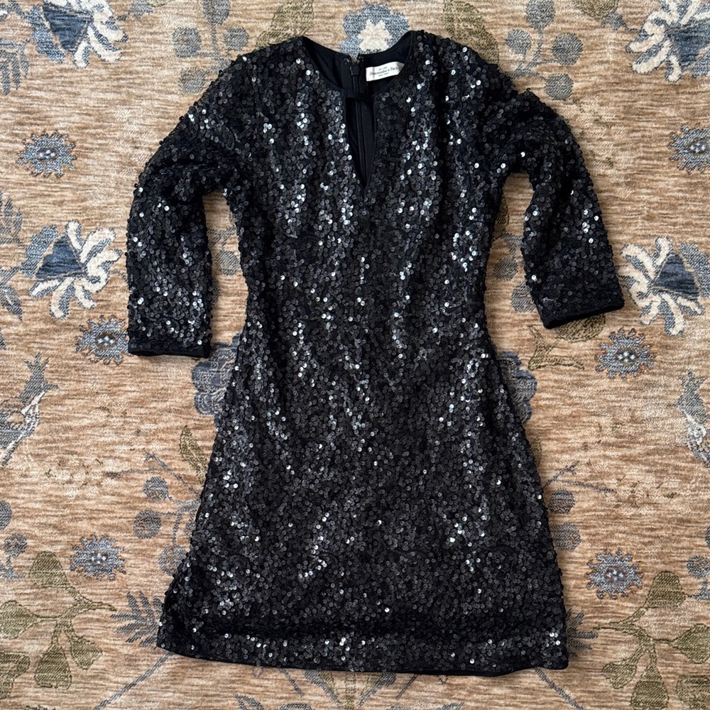 Abercrombie & Fitch Black Sequin Mini Dress